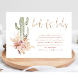 Cactus pampas boho bohemian bokar för babydusch tilläggskort