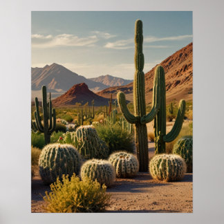 Cactus Panoramic Desert liggande Poster