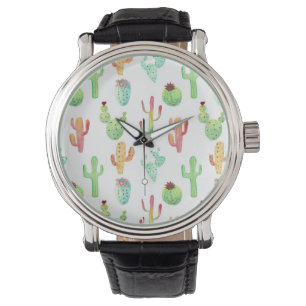 Cactus Pastel Watercolor Mönster Armbandsur