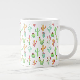 Cactus Pastel Watercolor Mönster Jumbo Mugg