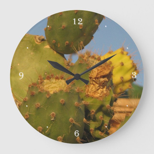 Cactus Photography Wall Clock Stor Klocka (Framsida)