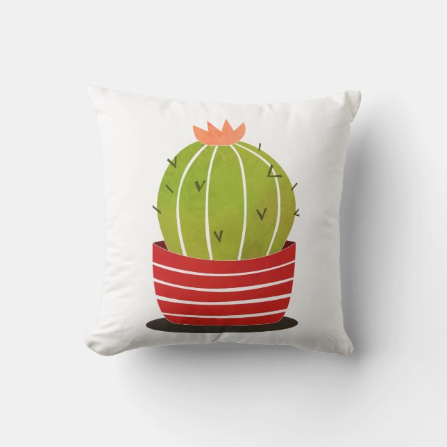 CACTUS PILLOW cactus in a pot minimum art Kudde (Framsida)