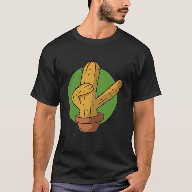 cactus plant dab dabbing t shirt (Framsida)