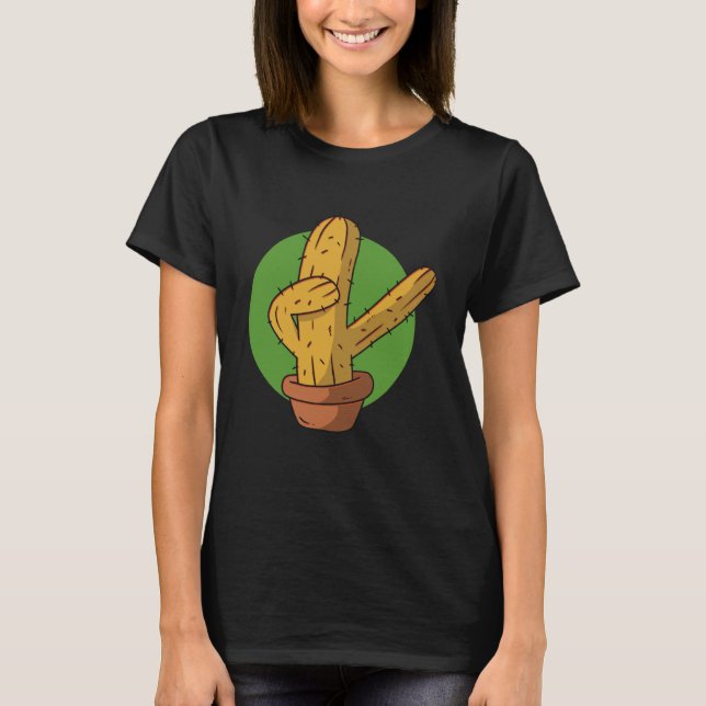 cactus plant dab dabbing t shirt (Framsida)