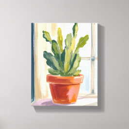 Cactus Plant | Green Botanical Watercolor Canvastryck