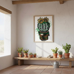 Cactus Plant i A Pot Poster