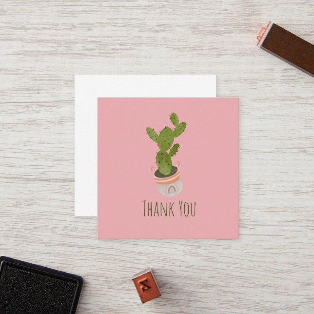 Cactus Plant Rainbow Basket Hand plockade Card Lojalitetskort (Fram/Back In Situ)