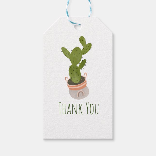 Cactus Plant Rainbow Basket Hand plockade Presentetikett (Framsidan)
