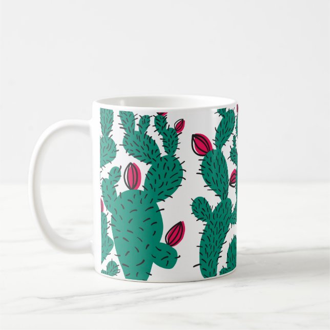 Cactus plant seamless pattern. Abstract hipster de Kaffemugg (Vänster)