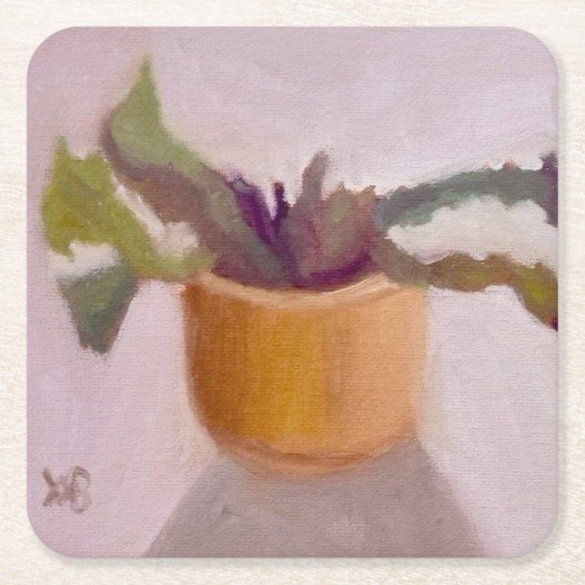 Cactus Plant Underlägg Papper Kvadrat (Framsidan)