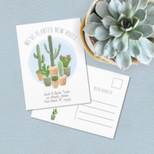 Cactus Planted New Roots Flytta Announcement Vykort