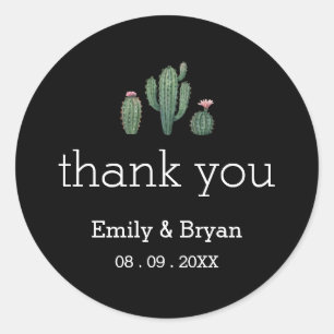 Cactus Plants Bröllop Tack Sticker Runt Klistermärke