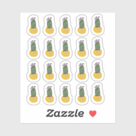 Cactus Plants Cheetah Doodle Design Klistermärken