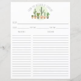 Cactus Plants Succulents Recipe Card Binder Infoga