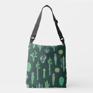 Cactus Plants: Vintage Sömlös bakgrund Axelväska