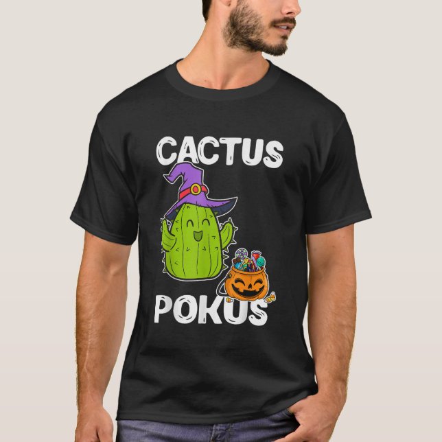 Cactus Pokus Halloween Witch Pumpkin Cute Cactus C T Shirt (Framsida)