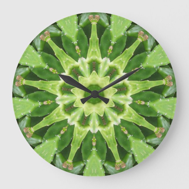 Cactus Prickle Frenzy Fractal Stor Klocka (Framsida)