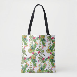 Cactus Print Tote Tygkasse
