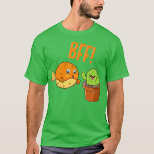 Cactus & Puffer Fish BFF Funny Bestie Kawaii Frien T Shirt