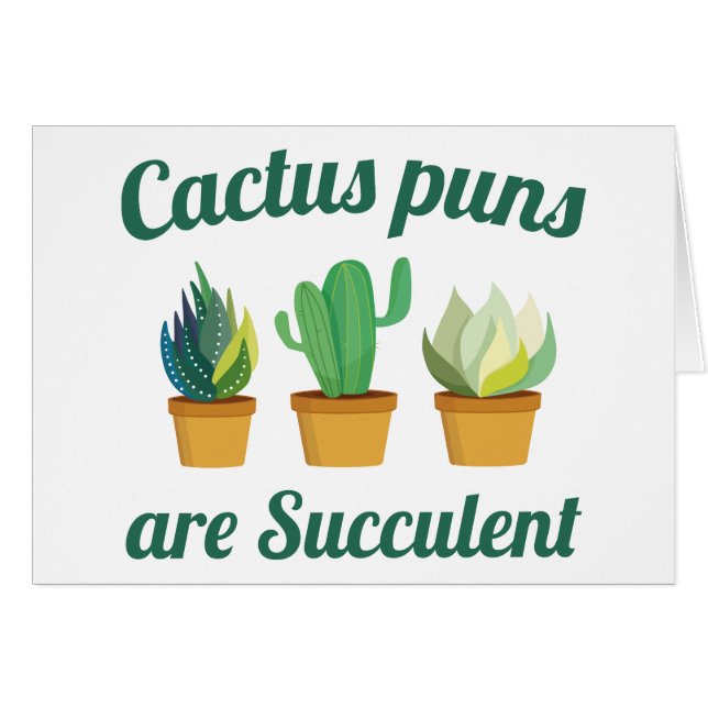 Cactus Puns är suckuskulära Hälsningskort (Framsidan Horizontal)
