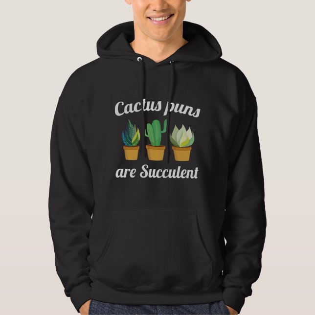 Cactus Puns är suckuskulära Hoodie (Framsida)