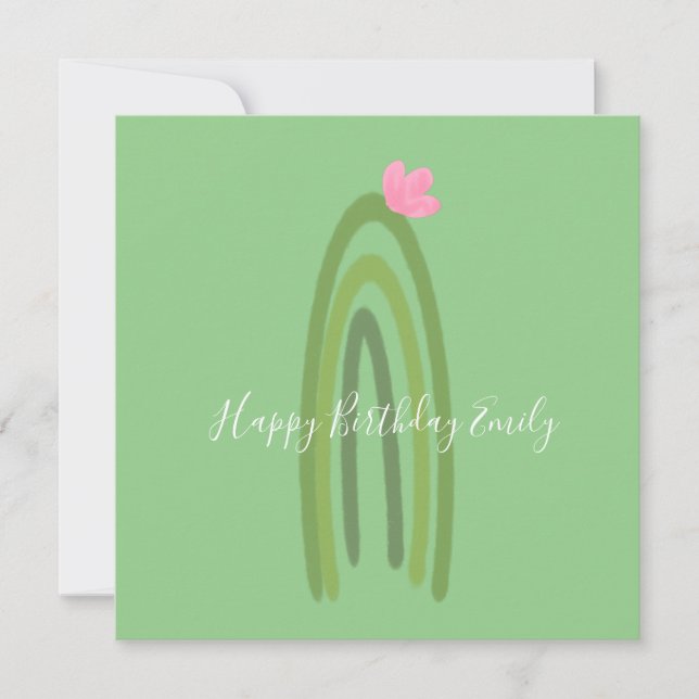 Cactus Rainbow Illustration Birthday (Framsida)