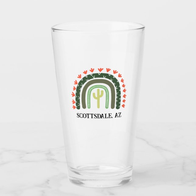 Cactus Rainbow Scottsdale AZ Modern Desert Roligt Glaskopp (Framsida)