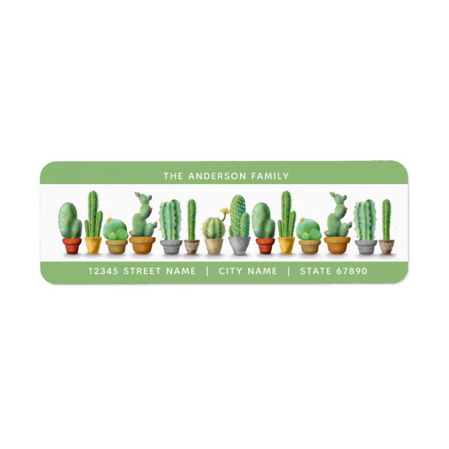 Cactus Returetiketters Returadress Etikett (Framsidan)
