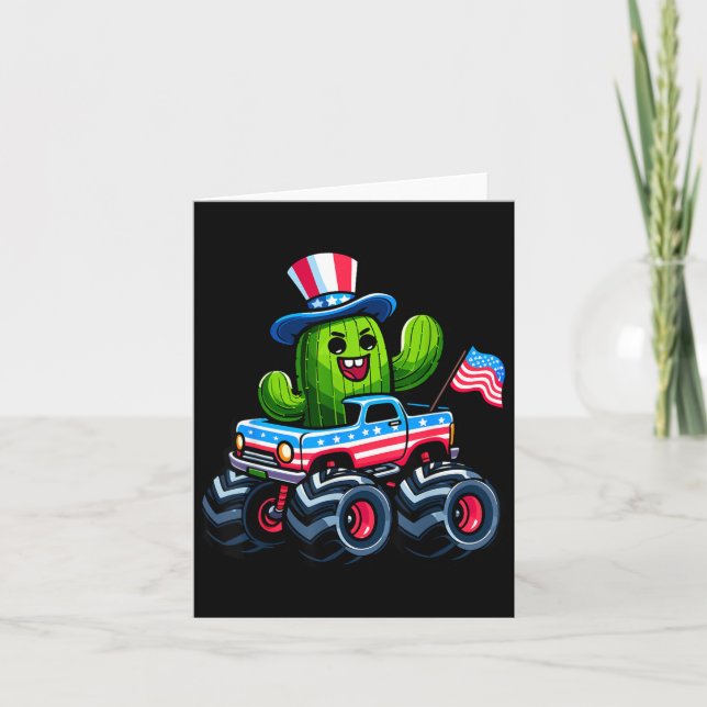 Cactus Riding Monster Truck 4:e Juli Kort (Framsida)