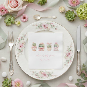 Cactus Rosa Band Baby Girl Shower Servetter