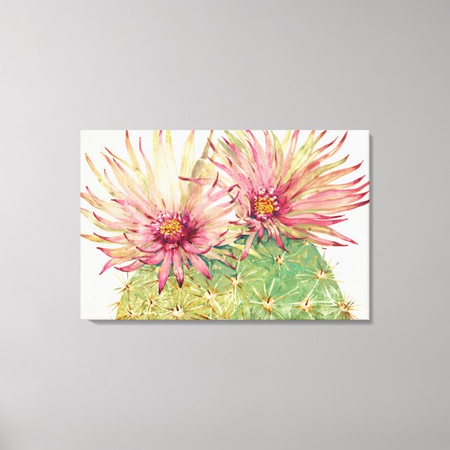 Cactus Rosa Blommars Canvastryck (Framsida)