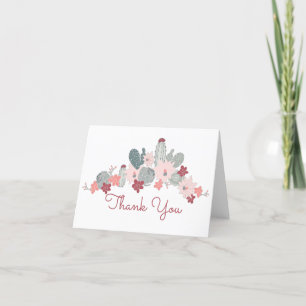 Cactus Rosa Mint Succulents Desert Flower Motif Tack Kort