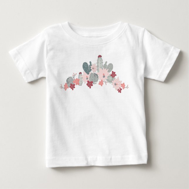 Cactus Rosa Mint Succulents Desert Plants Motif T Shirt (Framsida)