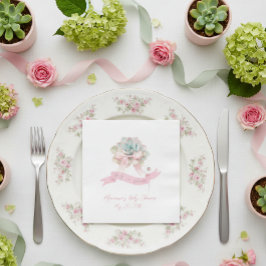 Cactus Rosa Ribbon Flicka Shower Napkins Pappersservett