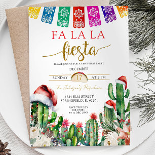 Cactus Santa Mexican Thmet Helgdag Fiesta Party Inbjudningar