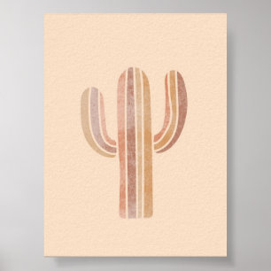 Cactus Simple Boho Teckning Boho Chic Aesthetic Bo Poster