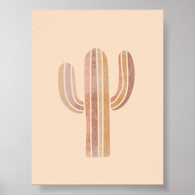 Cactus Simple Boho Teckning Boho Chic Aesthetic Bo Poster (Framsidan)