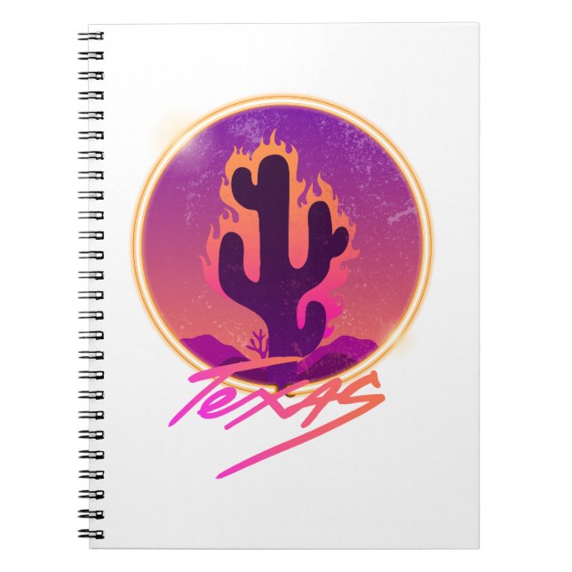 CACTUS SOLNEDGÅNG NEON ANTECKNINGSBOK (Framsidan)