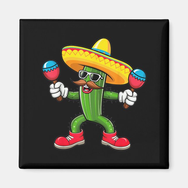 Cactus Sombrero Cinco De Mayo Mexican Cactus Party Magnet (Framsidan)