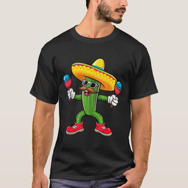 Cactus Sombrero Cinco De Mayo Mexican Cactus Party T Shirt (Framsida)