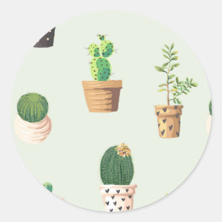Cactus Sticker Runt Klistermärke