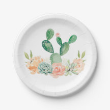 Cactus Succulate Papper Plate Baby dusch eller Möh