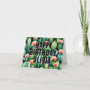 cactus succulations-fabrikens egna födelsedagskort tack kort