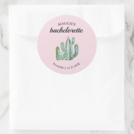 Cactus Succulent Desert Bachelorette Favor Runt Klistermärke