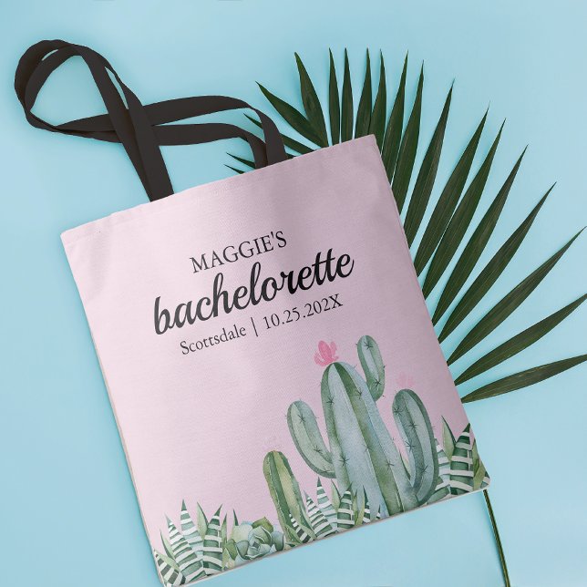 Cactus Succulent Flower Bachelorette Favor Tygkasse (Skapare uppladdad)