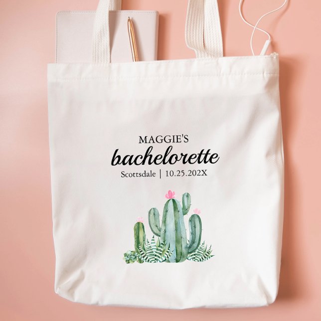 Cactus Succulent Flower Bachelorette Favor Tygkasse (Skapare uppladdad)