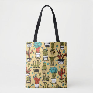 Cactus Succulent: Hand plockade Sketch Tygkasse