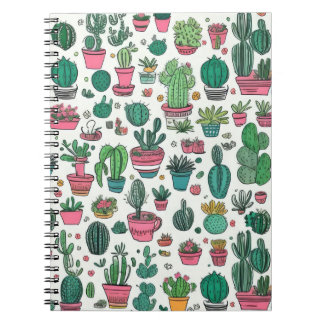 Cactus Succulent Mönster Anteckningsbok