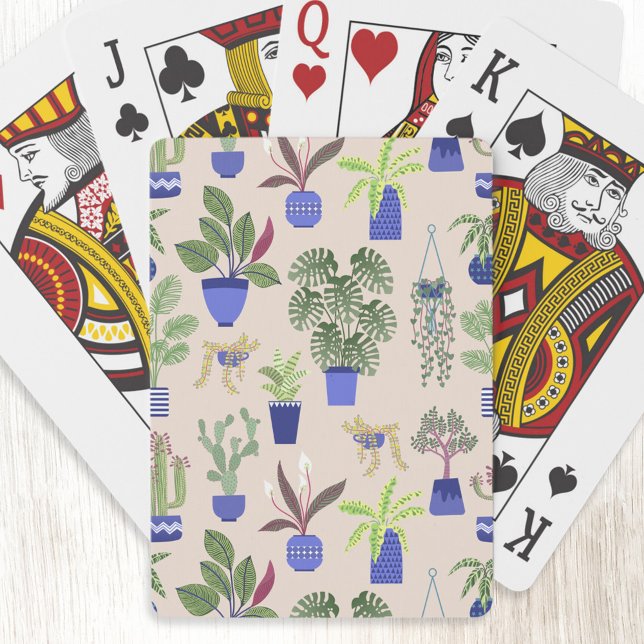 Cactus Succulent Mönster Casinokort (Cactus cacti succulent houseplant art playing cards)
