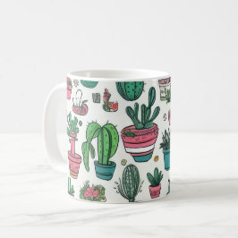 Cactus Succulent Mönster Kaffemugg